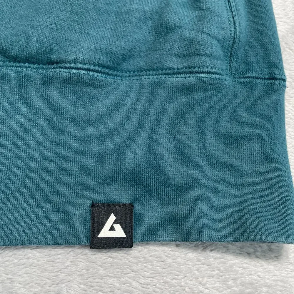 American Giant Sweatshirt Womens XS Green Blue Moto Full Zip Heavyweight Classic